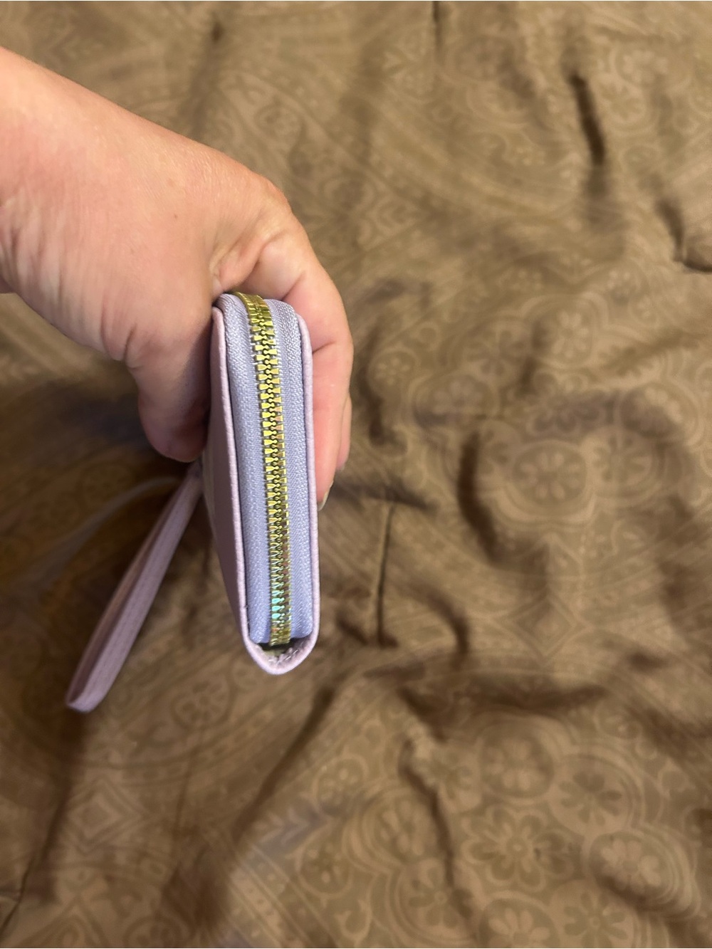 Lilac Stitch Zip Wristlet Wallet - Picture 5 of 8